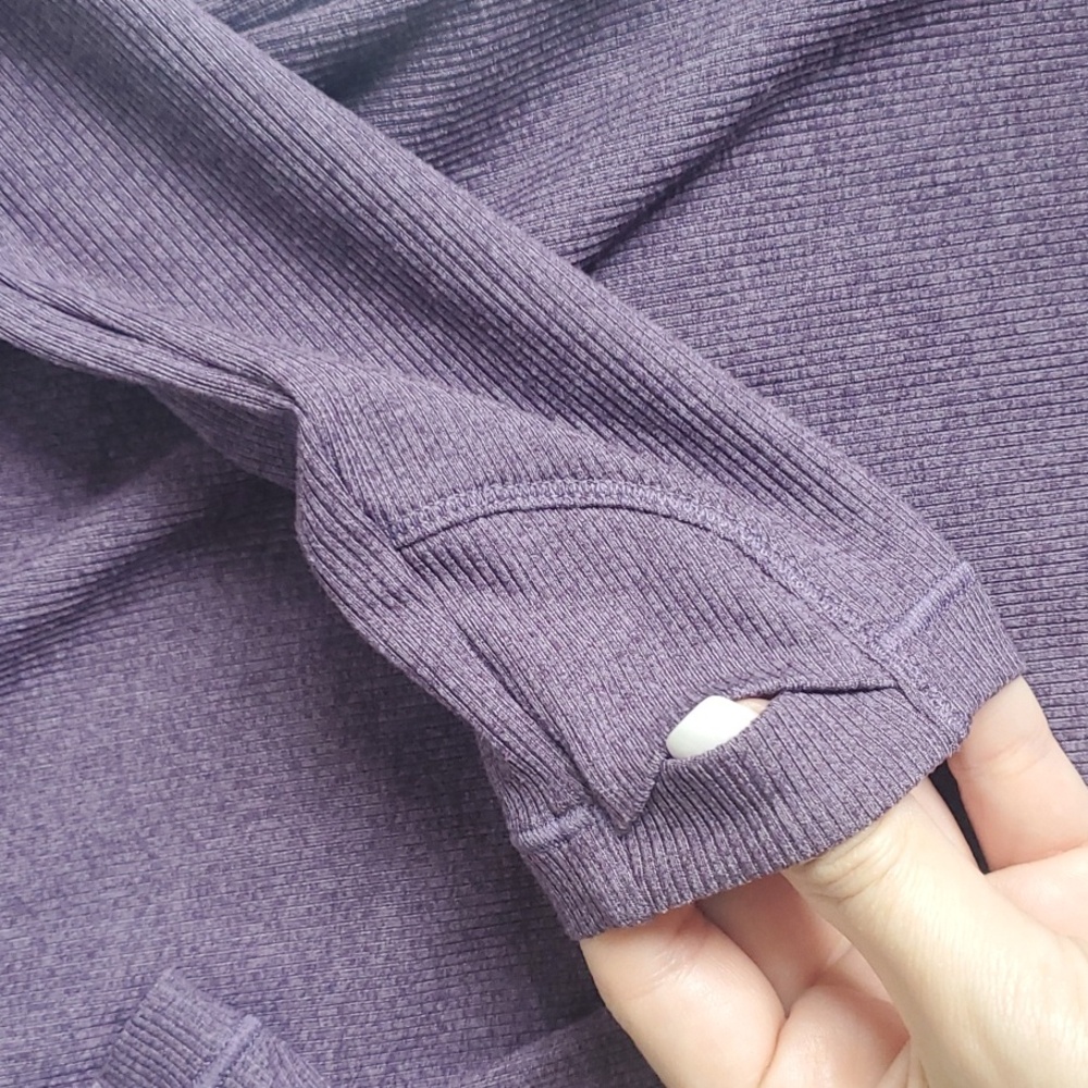 Athleta Purple Ribbed Henley - Picture 3 of 5